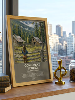 Come Next Spring bookish print framed by window – literary home decor
