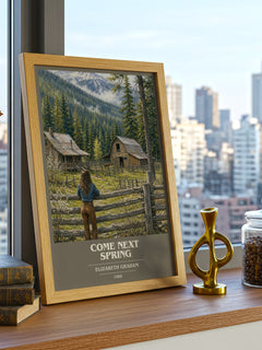 Come Next Spring book cover print framed by window – literary home decor