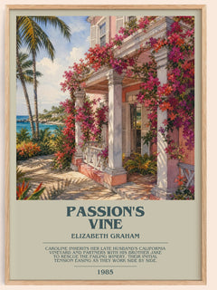 Passion's Vine bookish book poster by Elizabeth Graham – framed literary art print