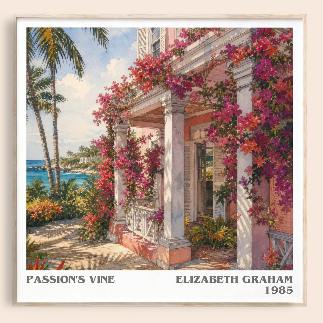 Passion's Vine literary book poster by Elizabeth Graham – framed literary art print
