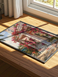 Passion's Vine watercolour book poster framed on wall – romance wall art