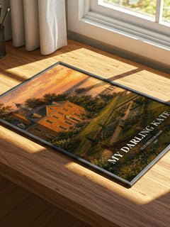 My darling Kate watercolour book poster framed on wall – historical fiction wall art