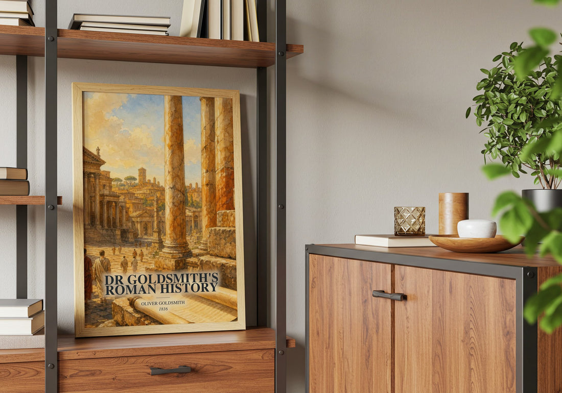 Dr Goldsmith's Roman history book watercolour illustration paper finish options – matte satin gloss
