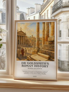 Dr Goldsmith's Roman history bookish poster colour and style options – Oliver Goldsmith book art