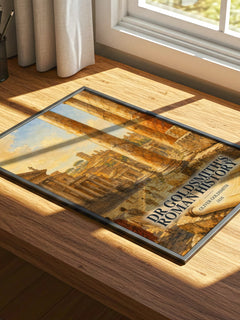 Dr Goldsmith's Roman history watercolour book poster framed on wall – non fiction wall art