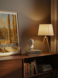 Dr Goldsmith's Roman history watercolour print on bookshelf – Oliver Goldsmith fan gift