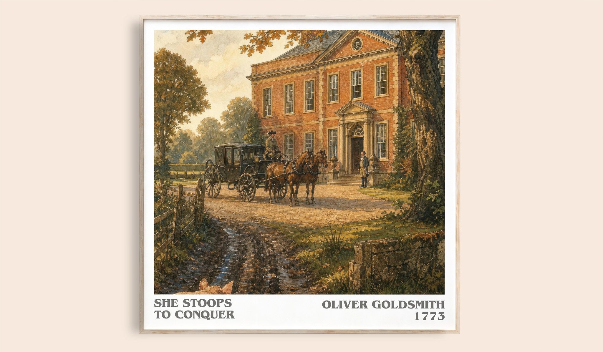 She Stoops To Conquer Literary Art Print by Oliver Goldsmith