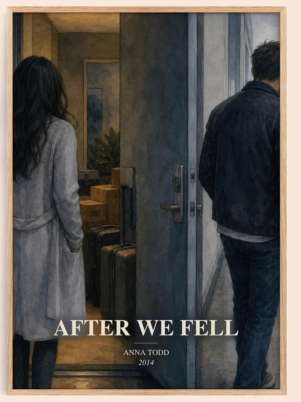 After We Fell watercolour book poster by Anna Todd – framed literary art print