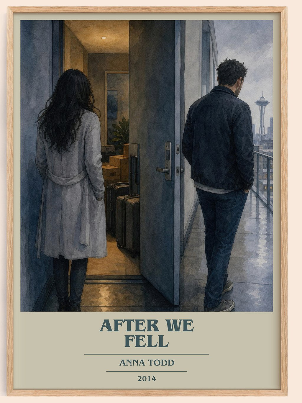 After We Fell book cover book poster by Anna Todd – framed literary art print
