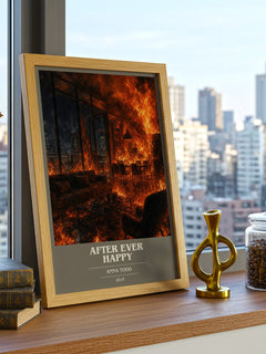 After Ever Happy book cover print framed by window – literary home decor