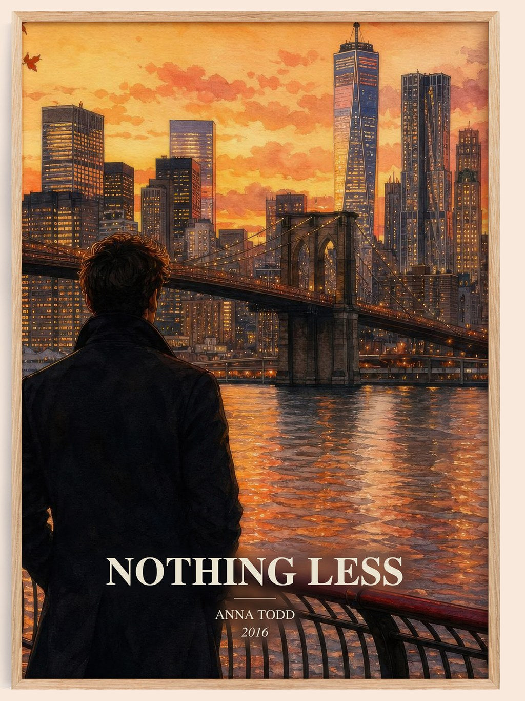 Nothing less watercolour book poster by Anna Todd – framed literary art print