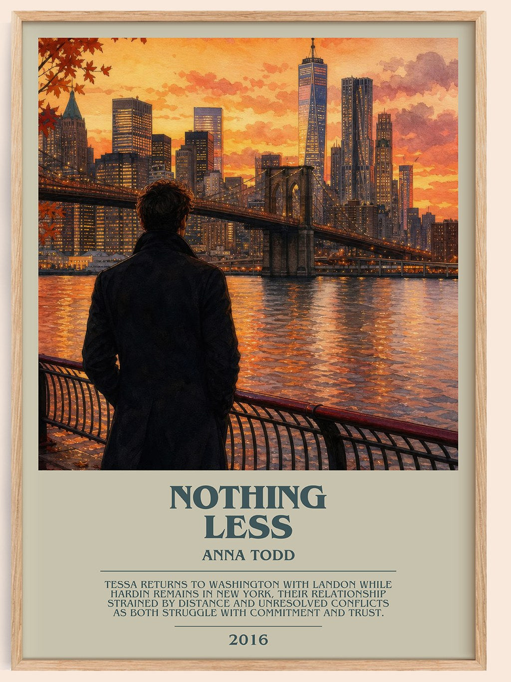 Nothing less bookish book poster by Anna Todd – framed literary art print