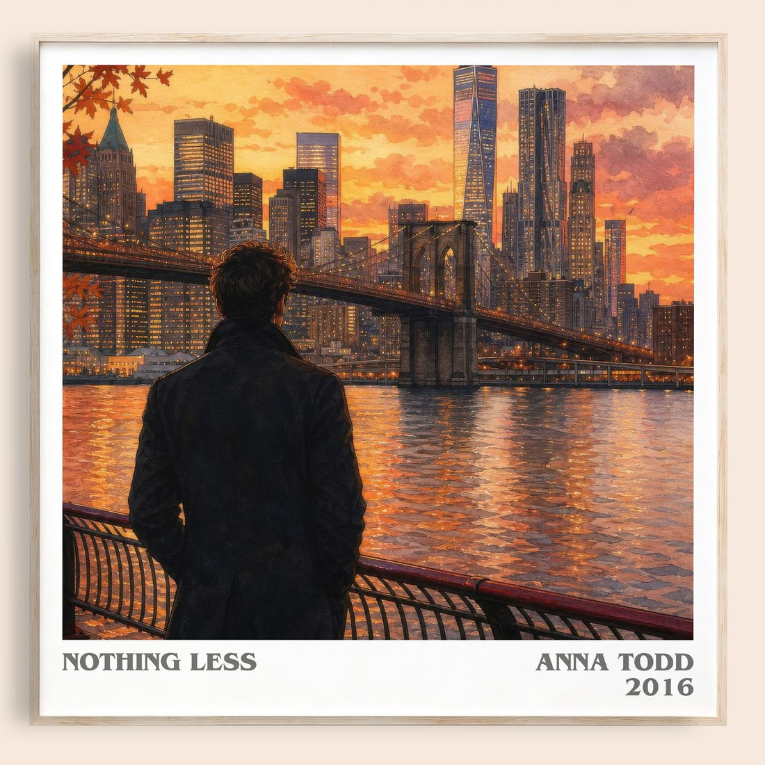 Nothing less literary book poster by Anna Todd – framed literary art print