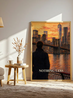 Nothing less watercolour print in frame leaning in hallway – romance wall art