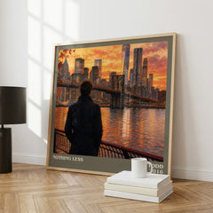Nothing less literary print framed by window – literary home decor