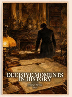 Decisive moments in history watercolour book poster by Stefan Zweig – framed literary art print