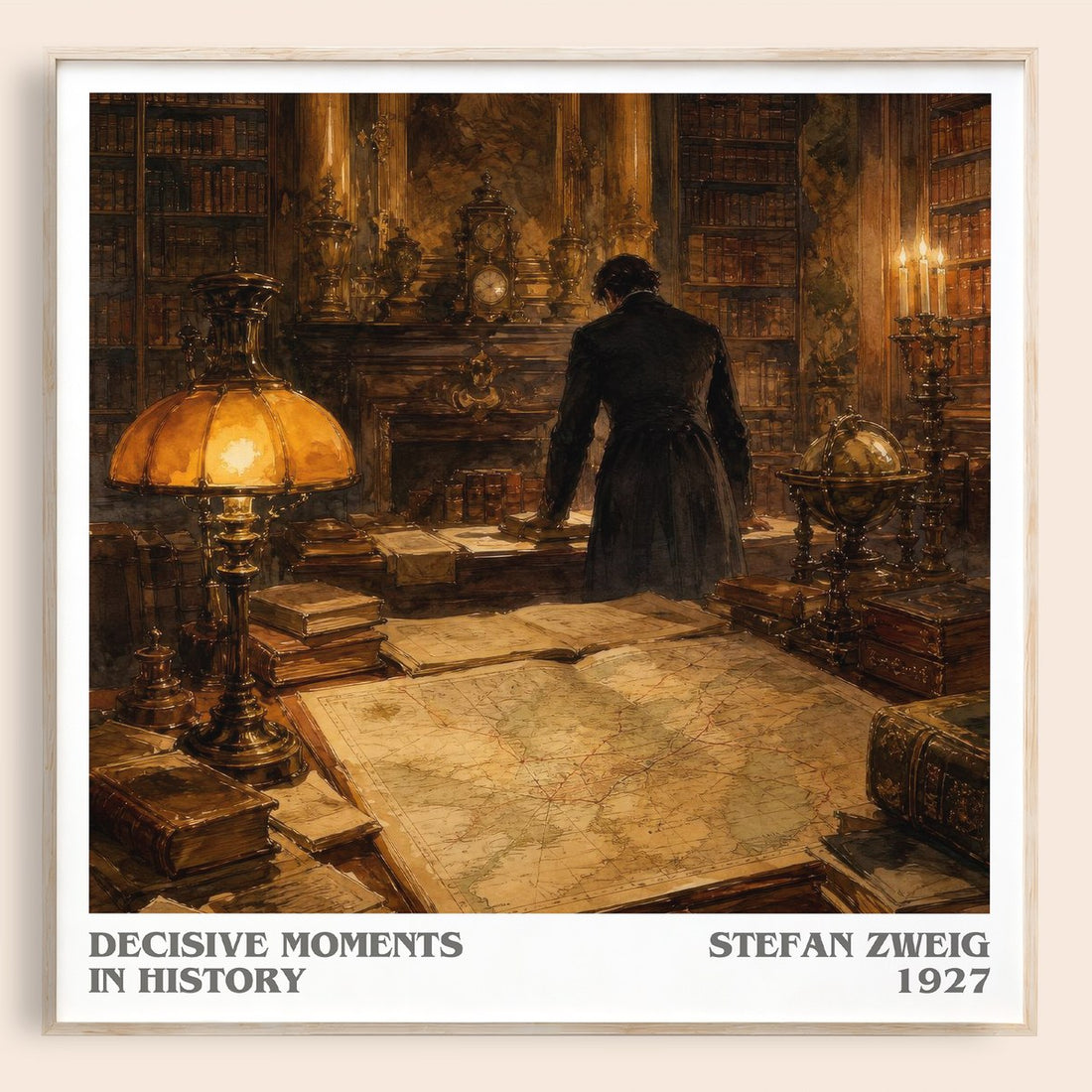 Decisive moments in history literary book poster by Stefan Zweig – framed literary art print