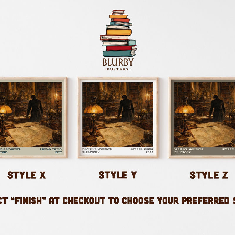 Decisive moments in history literary print in frame leaning in hallway – non fiction wall art