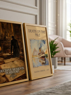 Decisive moments in history watercolour print framed by window – literary home decor