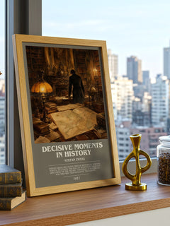 Decisive moments in history bookish print framed by window – literary home decor