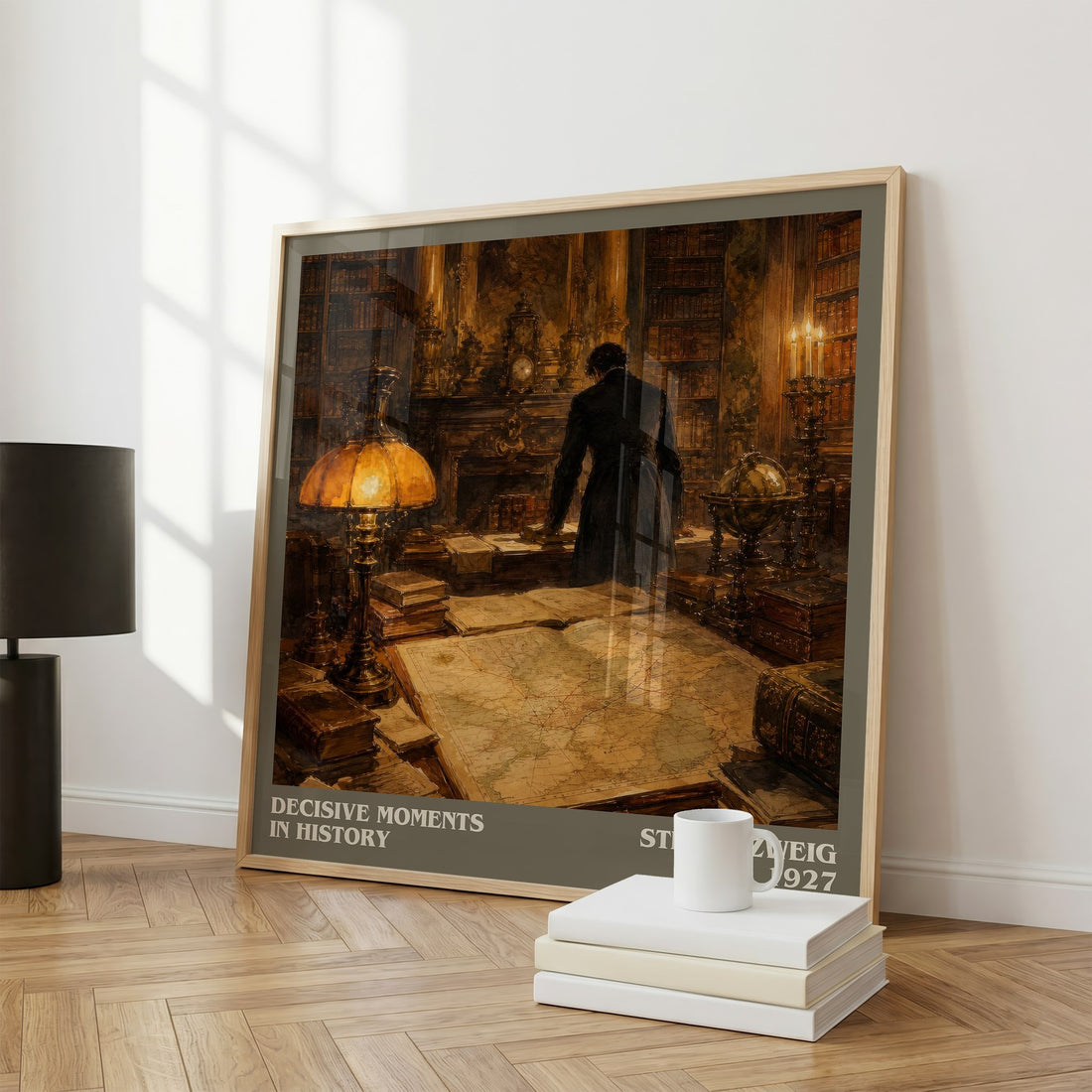 Decisive moments in history literary print framed by window – literary home decor