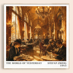 The World of Yesterday literary book poster by Stefan Zweig – framed literary art print