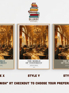 The World of Yesterday book cover print in frame leaning in hallway – memoir wall art
