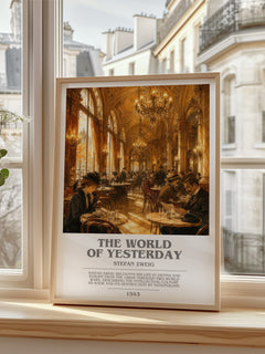 The World of Yesterday bookish poster colour and style options – Stefan Zweig book art