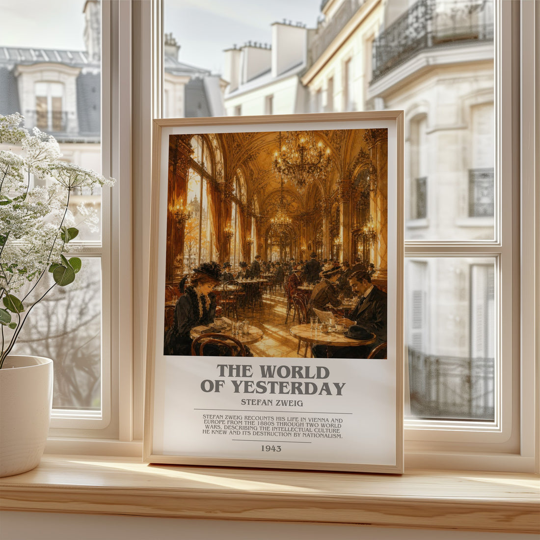 The World of Yesterday bookish poster colour and style options – Stefan Zweig book art