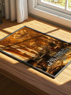 The World of Yesterday watercolour book poster framed on wall – memoir wall art
