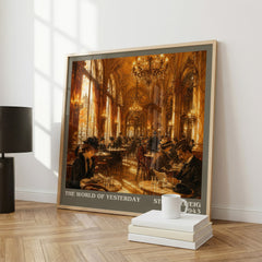 The World of Yesterday literary print framed by window – literary home decor