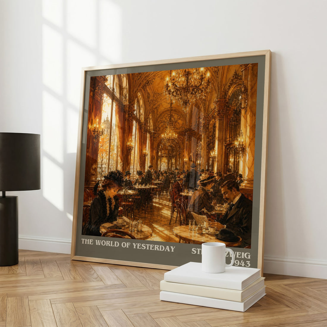 The World of Yesterday literary print framed by window – literary home decor
