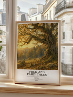 Folk and fairy tales book cover poster colour and style options – Aesop book art