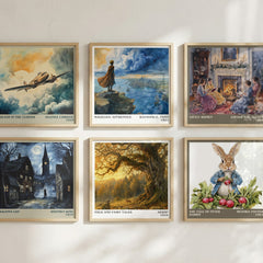 Folk and fairy tales literary art print colour and style options – Aesop book art