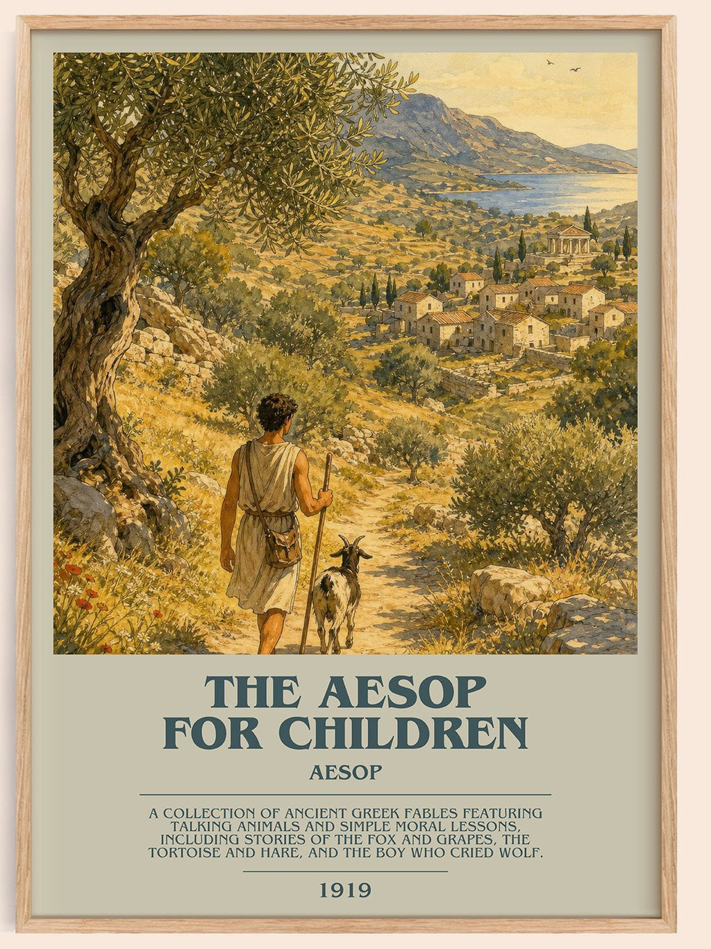 The Aesop for children bookish book poster by Aesop – framed literary art print