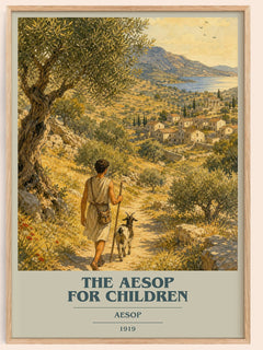 The Aesop for children book cover book poster by Aesop – framed literary art print