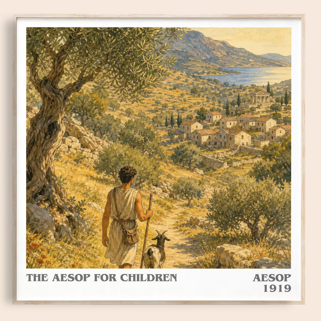 The Aesop for children literary book poster by Aesop – framed literary art print