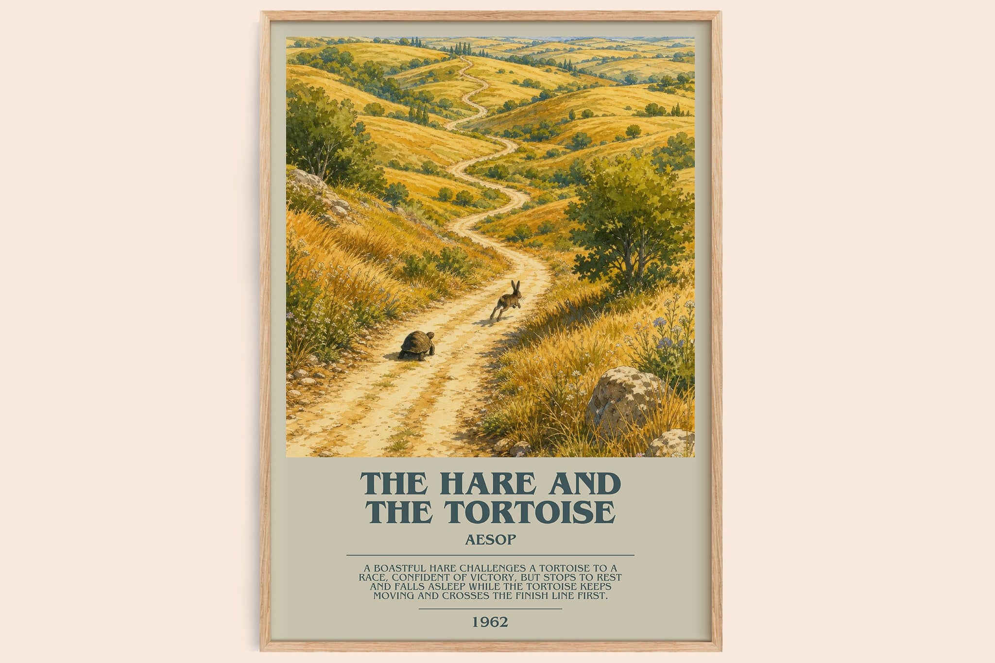 The hare and the tortoise Bookish Wall Art by Aesop