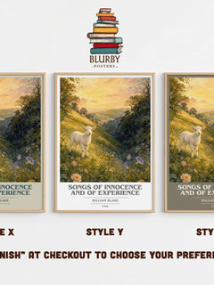 Songs of innocence and of experience book cover print in frame leaning in hallway – poetry wall art