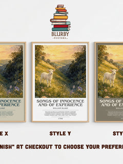 Songs of innocence and of experience bookish print in frame leaning in hallway – poetry wall art