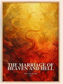 The marriage of Heaven and Hell watercolour book poster by William Blake – framed literary art print