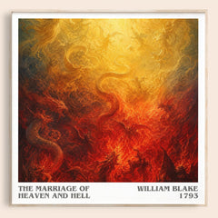 The marriage of Heaven and Hell literary book poster by William Blake – framed literary art print