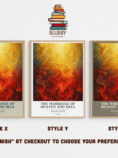 The marriage of Heaven and Hell book cover print in frame leaning in hallway – poetry wall art