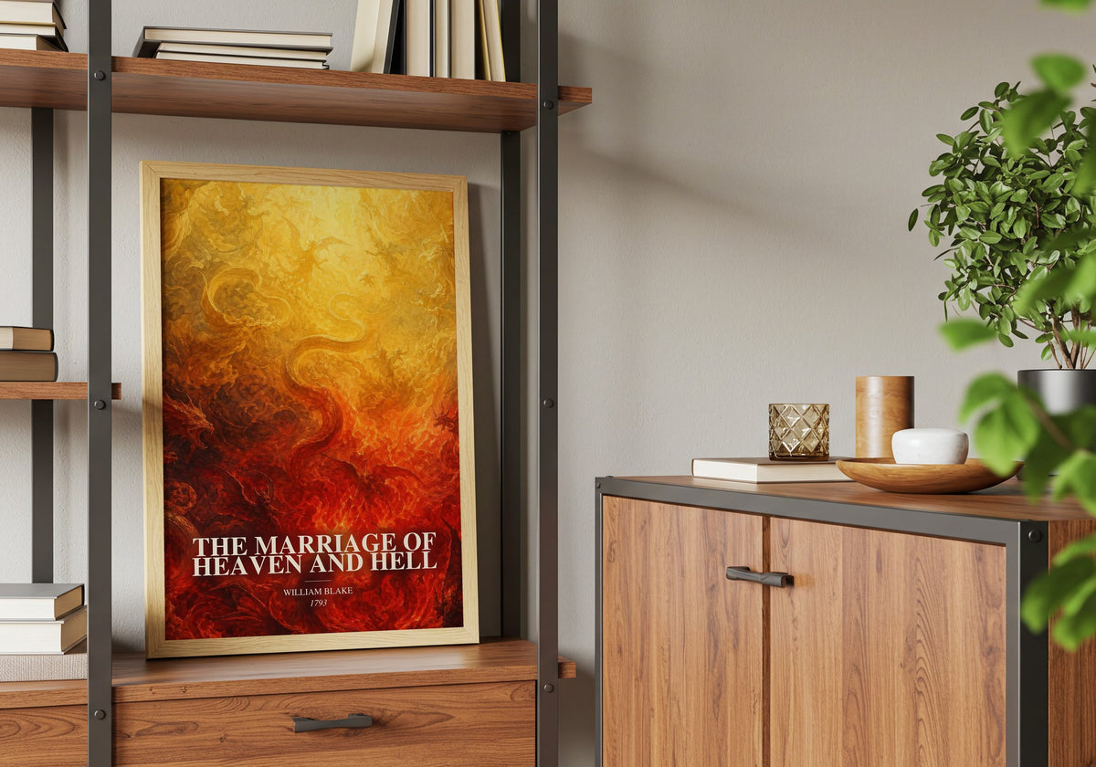 The marriage of Heaven and Hell book watercolour illustration paper finish options – matte satin gloss