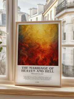 The marriage of Heaven and Hell bookish poster colour and style options – William Blake book art