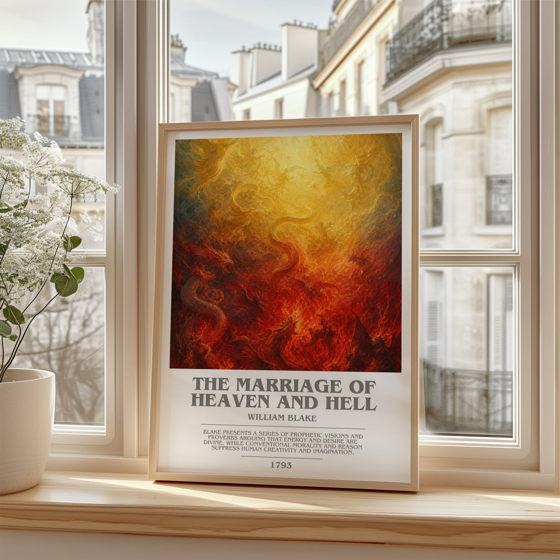 The marriage of Heaven and Hell bookish poster colour and style options – William Blake book art