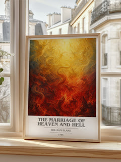 The marriage of Heaven and Hell book cover poster colour and style options – William Blake book art