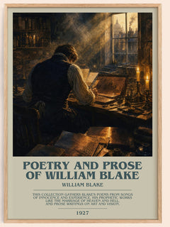 Poetry and prose of William Blake bookish book poster by William Blake – framed literary art print