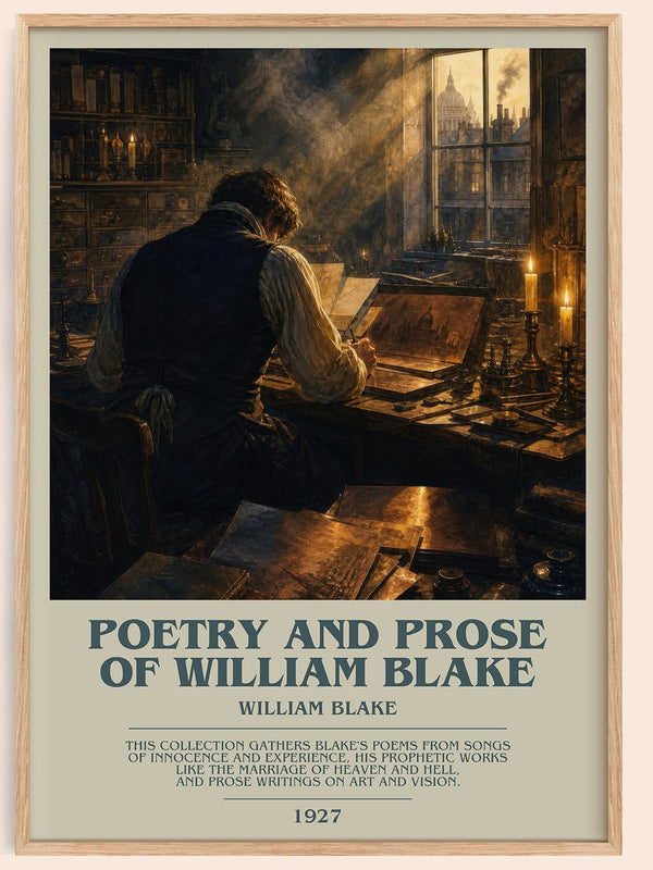 Poetry and prose of William Blake bookish book poster by William Blake – framed literary art print
