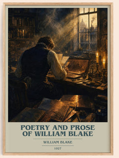 Poetry and prose of William Blake book cover book poster by William Blake – framed literary art print